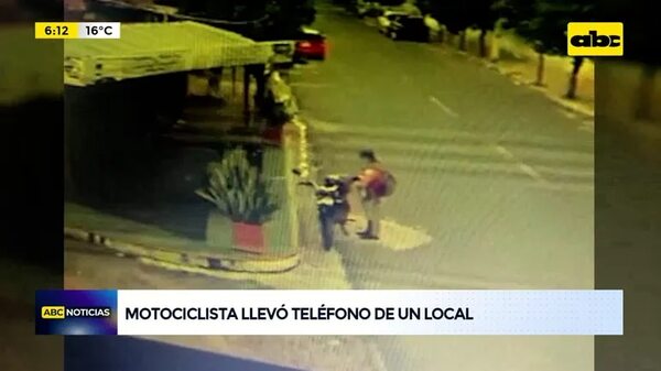 Motociclista llevó teléfono de local de comidas - ABC Noticias - ABC Color