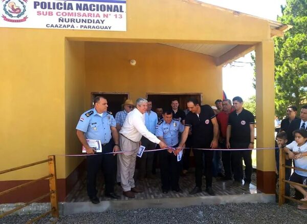 Inauguran local para subcomisaría en la compañía Ñurundiay de San Juan Nepomuceno - Policiales - ABC Color