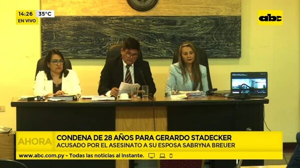 Condena de 28 años a Stadecker por el feminicidio de Sabryna Breuer - ABC Noticias - ABC Color