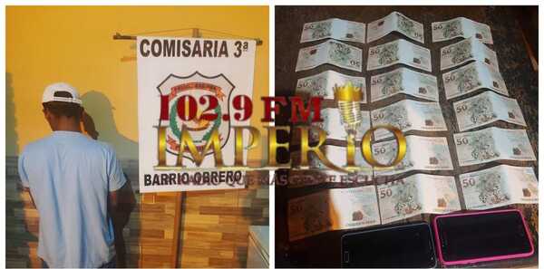 Policía detiene a un joven por comprar celulares con billetes falsos - Radio Imperio