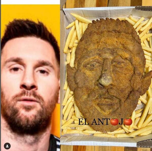 [VIDEO] Paraguayo "retrató" a Messi ¡en una milanesa!
