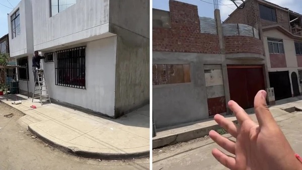 Un albañil no entendió al dueño y pintó la casa que está en la otra esquina