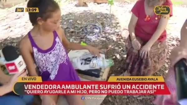 Vendedora ambulante sufrió un accidente - C9N