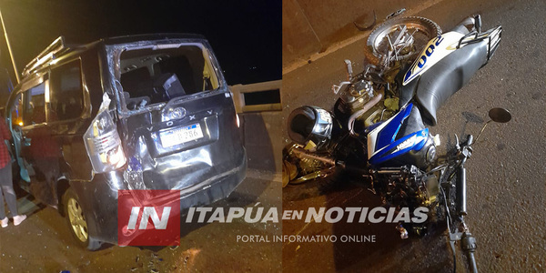 MOTOCICLISTA GRAVE TRAS COLISIÓN SOBRE RUTA PY01