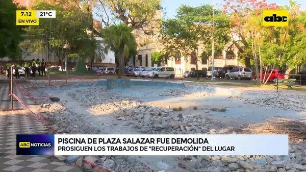 Piscina de Plaza Salazar fue demolida - ABC Noticias - ABC Color