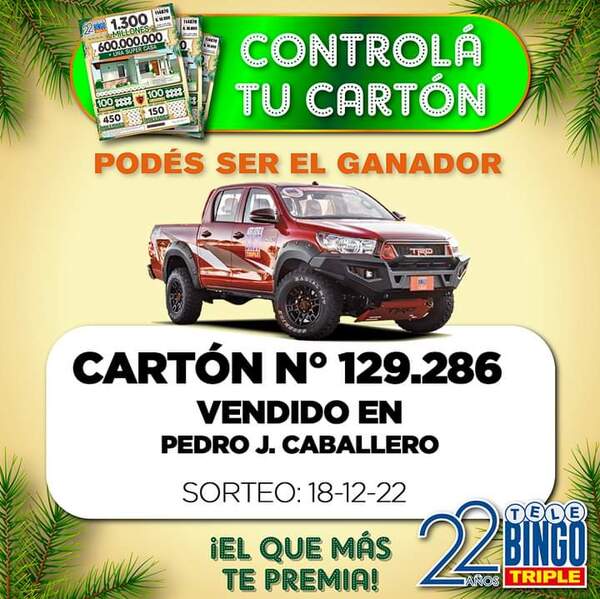 Telebingo Triple busca al ganador de una Hilux 4x4 en Pedro Juan Caballero - Radio Imperio