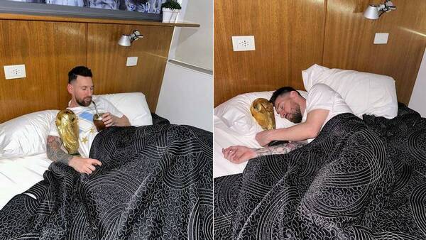 ¡Messi durmió, despertó y tomó mate con la Copa del Mundo!