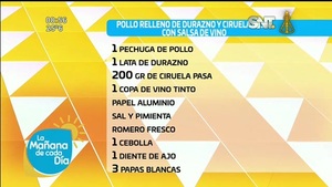 Bloque Cocina de la Mañana de Cada Día: Pollo relleno de durazno y ciruela pasa con salsa devino - SNT