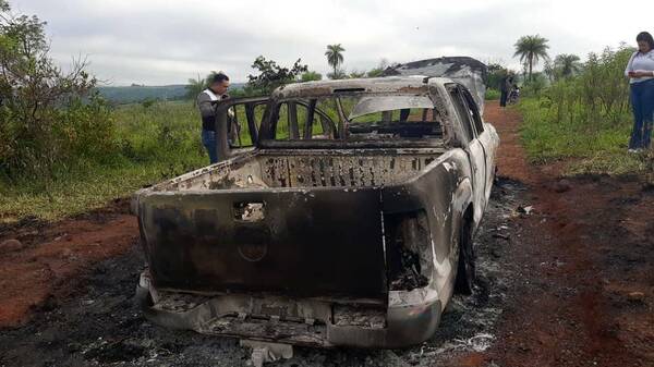 Queman vehículo de víctima de rapto en Pedro Juan
