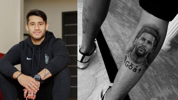 Tito Torres se tatuó la cara de Lionel Messi en la pierna