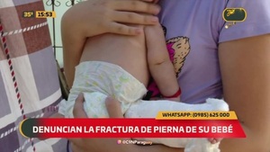 Denuncian la fractura de pierna de su bebé - C9N