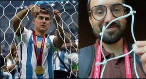 Un pedazo de red de la final del Mundial de Qatar viene a Paraguay