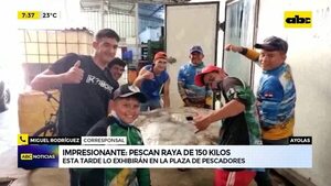 Pescan raya de 150 kilos en Ayolas - ABC Noticias - ABC Color