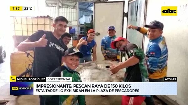 Pescan raya de 150 kilos en Ayolas - ABC Noticias - ABC Color