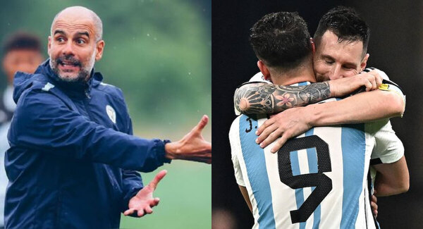 Guardiola se alegra de que Messi y Julián Álvarez sean campeones del mundo