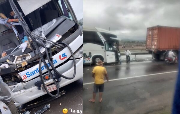 Ómnibus con estudiantes ovetenses chocó en Brasil - Noticiero Paraguay