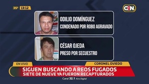 Siguen buscando a reos fugados en Coronel Oviedo - C9N