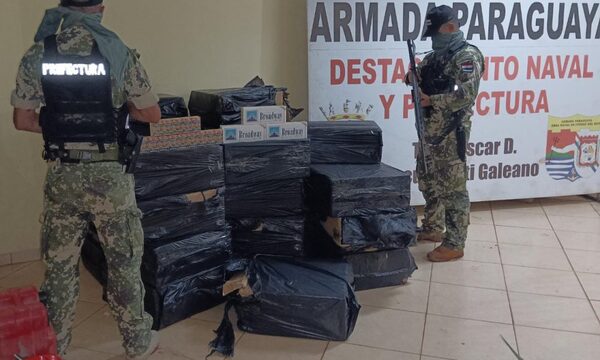 Incautan 13 mil cajetillas de cigarrillos en el Lago Itaipu