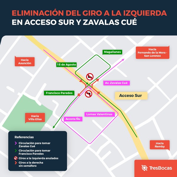 Cruce Tres Bocas: eliminan giro a la izquierda de cara a la habilitación del túnel - .::Agencia IP::.