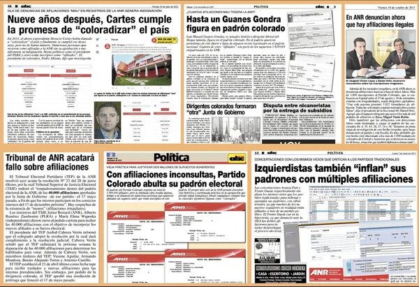 Las afiliaciones fraudulentas son una constante antes de las elecciones - Política - ABC Color