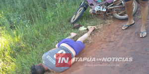 MOTOCICLISTA RESULTÓ LESIONADO TRAS CAÍDA EN GRAL. DELGADO - Itapúa Noticias
