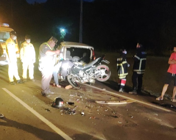 Motociclista fallece en accidente sobre Ruta PY01