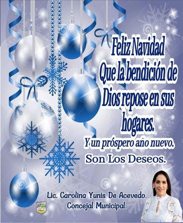Carolina Yunis Acevedo: Felices fiestas que el espíritu de amor y paz de la Navidad te acompañe durante todo el año
