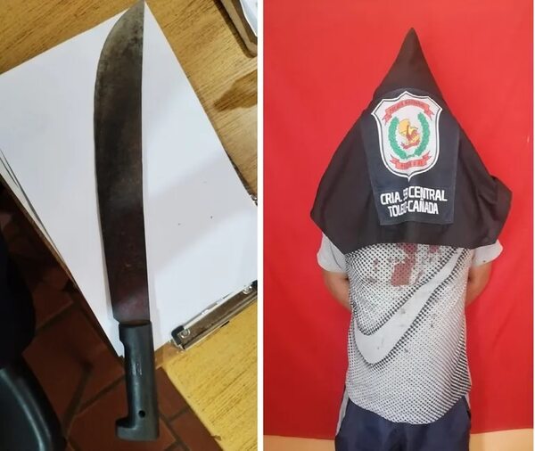 Un hombre fue detenido tras amenazar con un machetillo a su esposa - Policiales - ABC Color