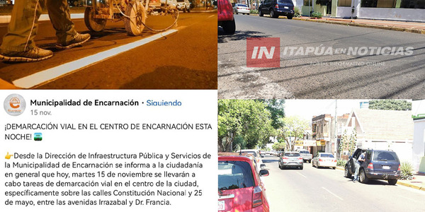 MUNICIPALIDAD GASTÓ 130 MILLONES EN DEMARCACIONES VIALES QUE DURAN UN MES - Itapúa Noticias