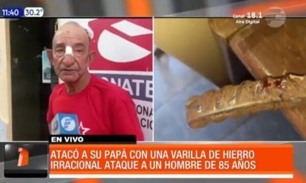 Atacó a su padre de 85 años con una varilla de hierro - Paraguaype.com