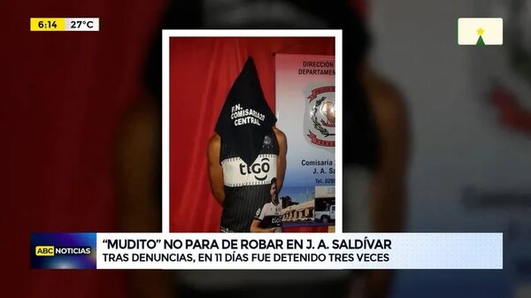 “Mudito” no para de robar en J. A. Saldívar - ABC Noticias - ABC Color