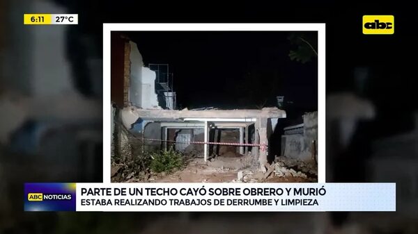 Parte de un techo cayó sobre obrero y murió - ABC Noticias - ABC Color