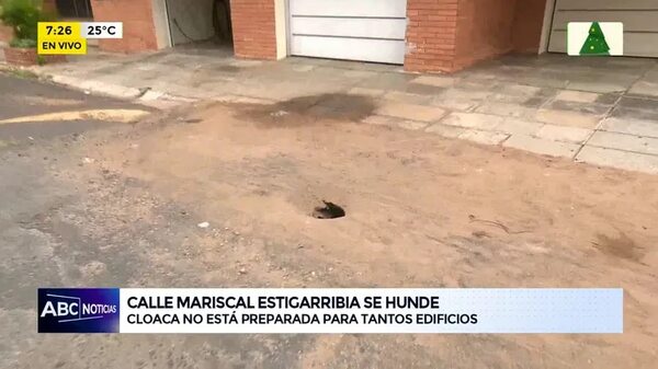 Calle Mcal. Estigarribia se hunde - ABC Noticias - ABC Color