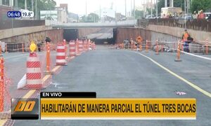 Habilitarán de manera parcial el túnel Tres Bocas - Paraguaype.com