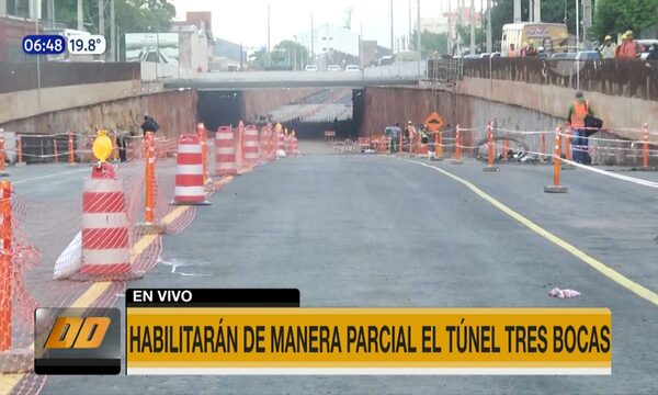Habilitarán de manera parcial el túnel Tres Bocas - Paraguaype.com