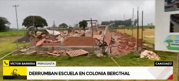 Derrumban única escuela reconocida por el MEC en la Colonia Bergthal