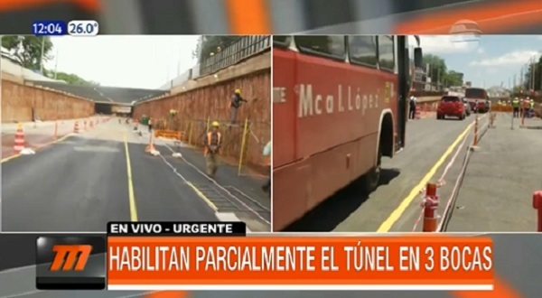 Vehículos circulan en túnel terminado a medias