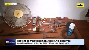 Sorprendido en flagrancia robando varios objetos - ABC Noticias - ABC Color