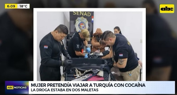 Mujer a punto de viajar cae con cocaína en la maleta