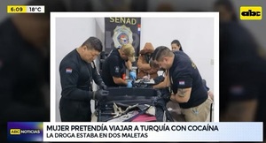 Mujer a punto de viajar cae con cocaína en maletas