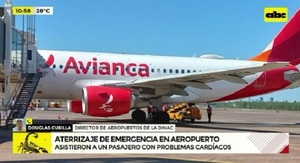 Avión realiza aterrizaje forzoso en el Silvio Pettirossi tras problema cardíaco de pasajero