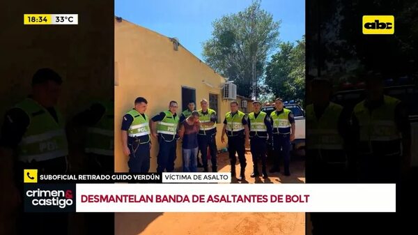Desmantelan banda de asaltantes de Bolt - Crimen y castigo - ABC Color