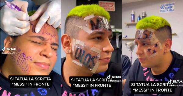 La Nación / Influencer colombiano se tatuó a Messi en la frente y luego se arrepintió