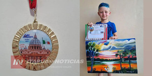 NIÑO ITAPUENSE GANÓ MEDALLA DE ORO EN CONCURSO DE ARTE EN ITALIA - Itapúa Noticias
