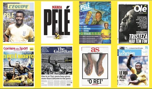 “Llora la pelota”, “El fútbol pierde su rey”, la prensa mundial se inclina ante Pelé - Fútbol Internacional - ABC Color