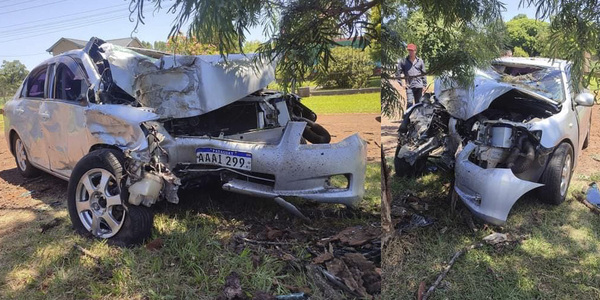 UNA FAMILIA RESULTÓ LESIONADA TRAS IMPACTAR DE LLENO CONTRA UN ÁRBOL - Itapúa Noticias