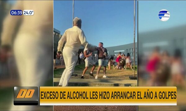 Exceso de alcohol les hizo arrancar el año a golpes | Telefuturo