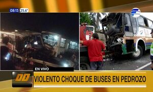 Violento choque de buses en Pedrozo, Ypacaraí | Telefuturo