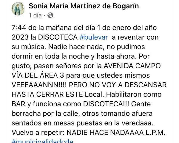 Nulo control por polución sonora en CDE