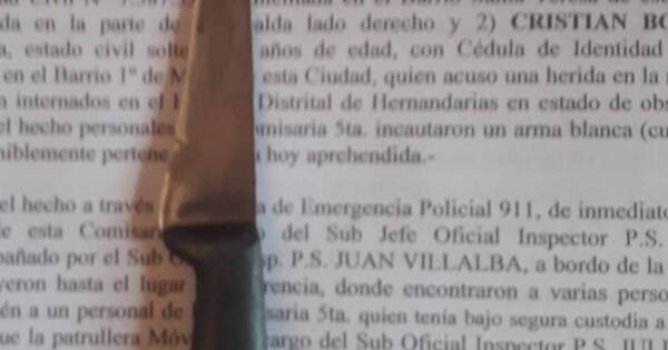 La Nación / Hernandarias: fiesta familiar terminó con dos personas acuchilladas y una detenida